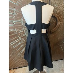 Lulus Black Cutout Back Skater Mini Dress Sleeveless Pleated XL Party Going Out
